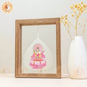 Tranh Lá Bồ Đề Mẹ Quan Thế Âm Bồ Tát Để Bàn (Mẫu 1)