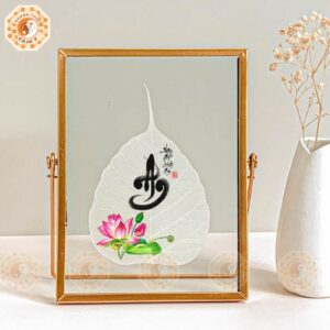 Tranh Lá Bồ Đề Chữ An - Vạn Sự Bình An Để Bàn