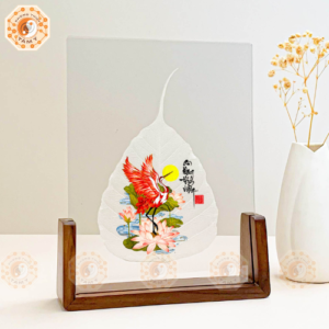 Tranh Lá Bồ Đề Chữ An Khang Thịnh Vượng Để Bàn