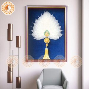 Tranh Lá bồ đề – Khổng Tước – 48x68cm