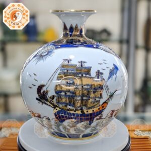 Bình Hút Tài Lộc Thuận Buồm Xuôi Gió Vàng Kim Nhị Cảnh