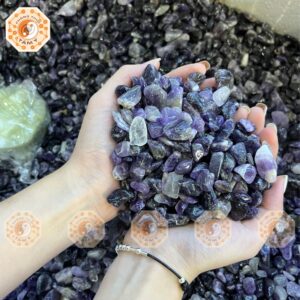 Đá Vụn Thạch Anh Tím Mài Bóng Tự Nhiên