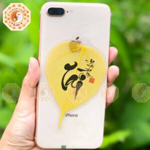 Lá Bồ Đề Chữ Tài Màu Vàng Để Ốp Điện Thoại
