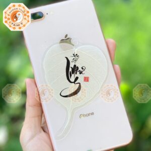 Lá Bồ Đề Chữ Vạn Sự Như Ý Màu Trắng