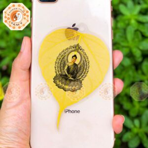 Lá Bồ Đề Hình Phật Thích Ca Màu Vàng