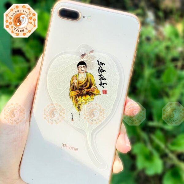 Lá Bồ Đề Hình Phật Tổ Chữ Vạn Dặm Bình An