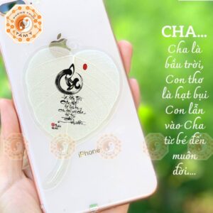 Lá Bồ Đề Thư Pháp Chữ Cha 2