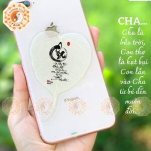 Lá Bồ Đề Thư Pháp Chữ Cha 4