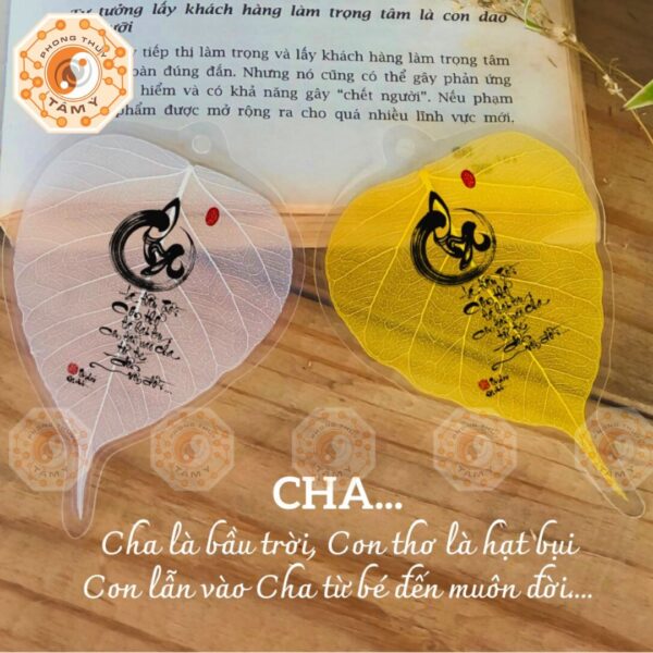 Lá Bồ Đề Thư Pháp Chữ Cha