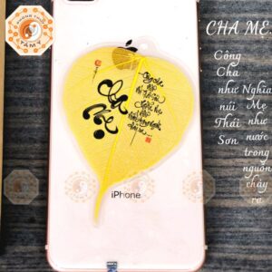 Lá Bồ Đề Thư Pháp Chữ Cha Mẹ 2