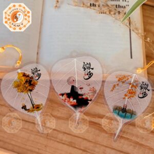 Lá Bồ Đề Thư Pháp Chú Tiểu Cây Phong 2