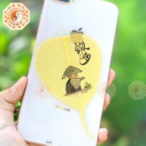 Lá Bồ Đề Thư Pháp Chú Tiểu Ếch Con