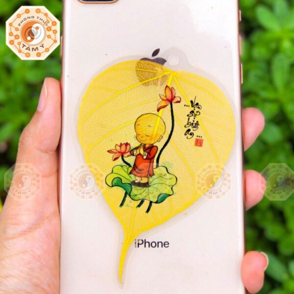 Lá Bồ Đề Thư Pháp Chú Tiểu Vạn Sự Bình An