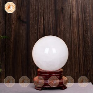 Quả Cầu Thạch Anh Trắng Dừa