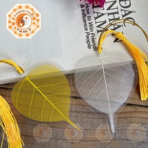 Xương Lá Bồ Đề Trơn Nhuộm Màu (Vàng/Trắng)